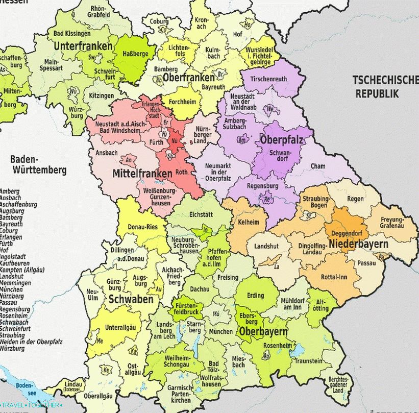 Административното разделение на Бавария