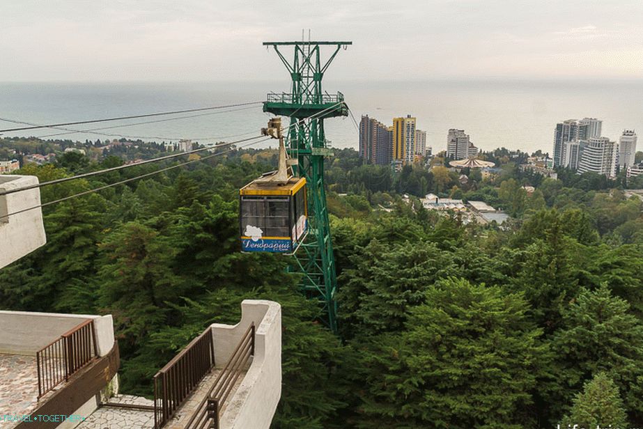 Кабинковият лифт води до върха в самия край на парка