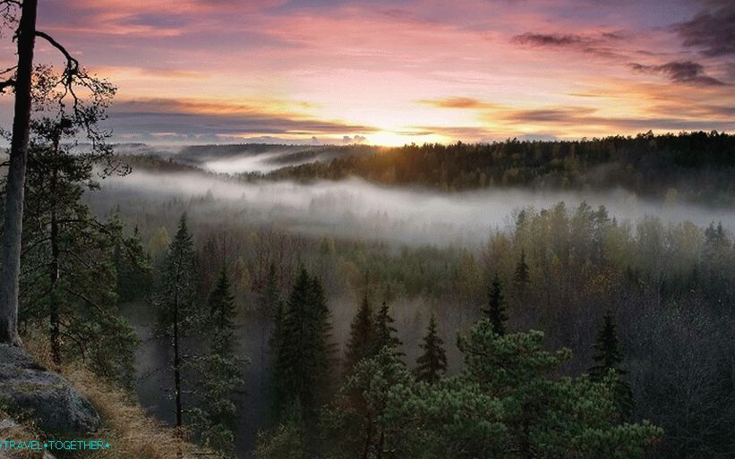 Мъгла в горите на Финландия