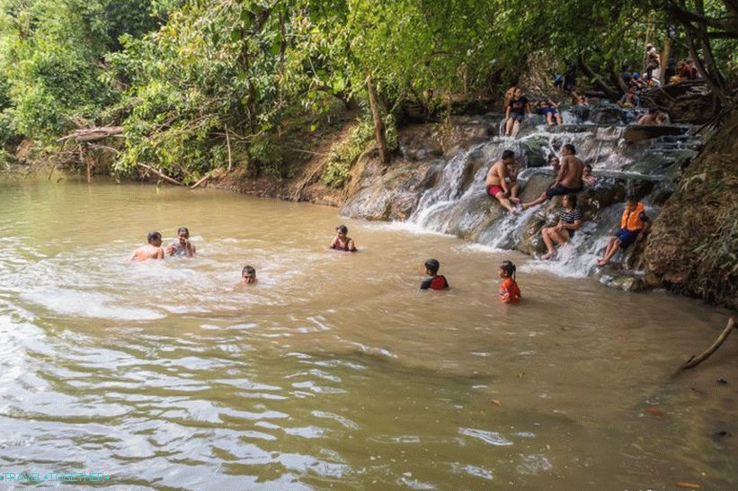 Водата се влива в реката, от дъното на която идват горещи струи