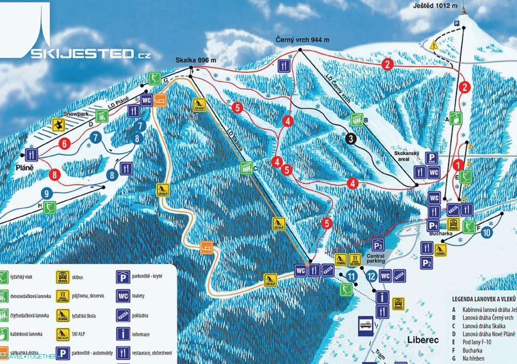 Схема на ски пистите