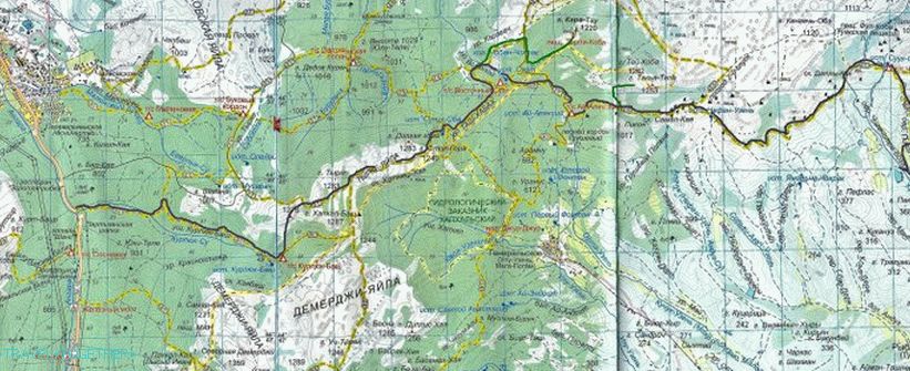 Курлук Су - Търке - Караби - Рибачи туристическа карта