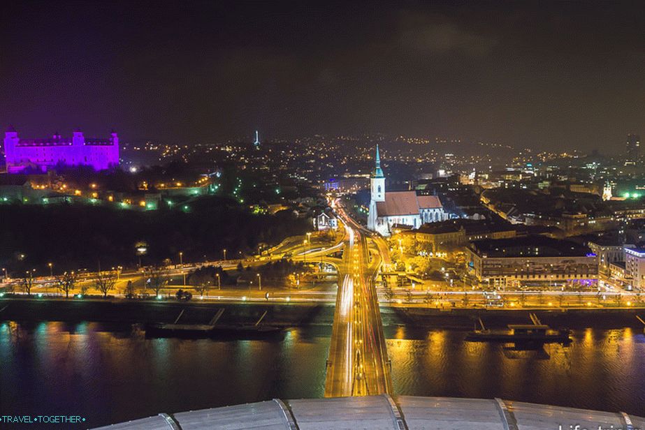 Изглед към Стария град и замъка Братислава