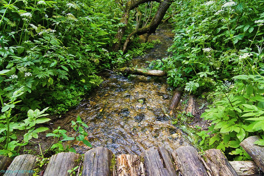 Често има дървени мостове през потоци